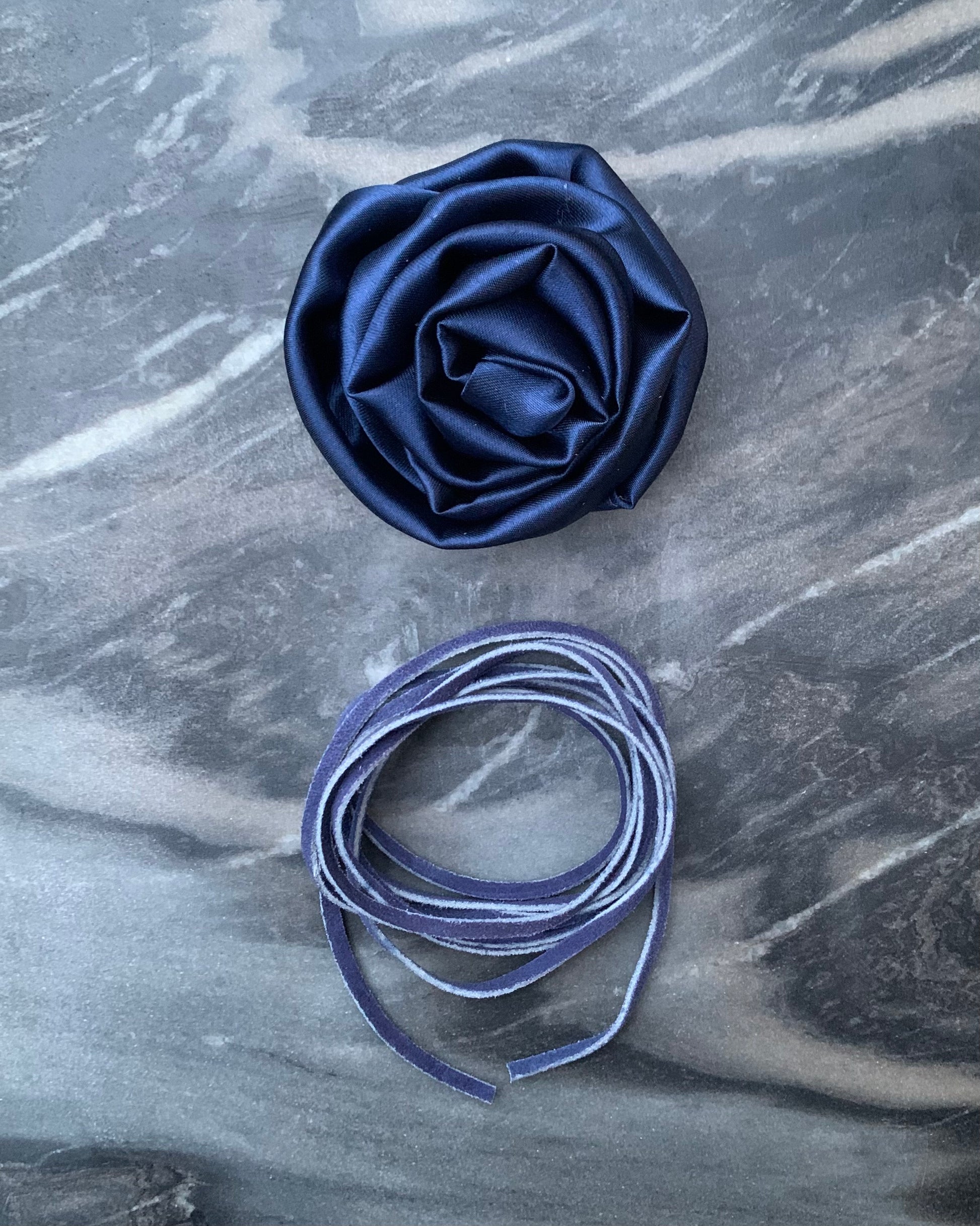 Rowes Satin Rosette | Navy (Details)